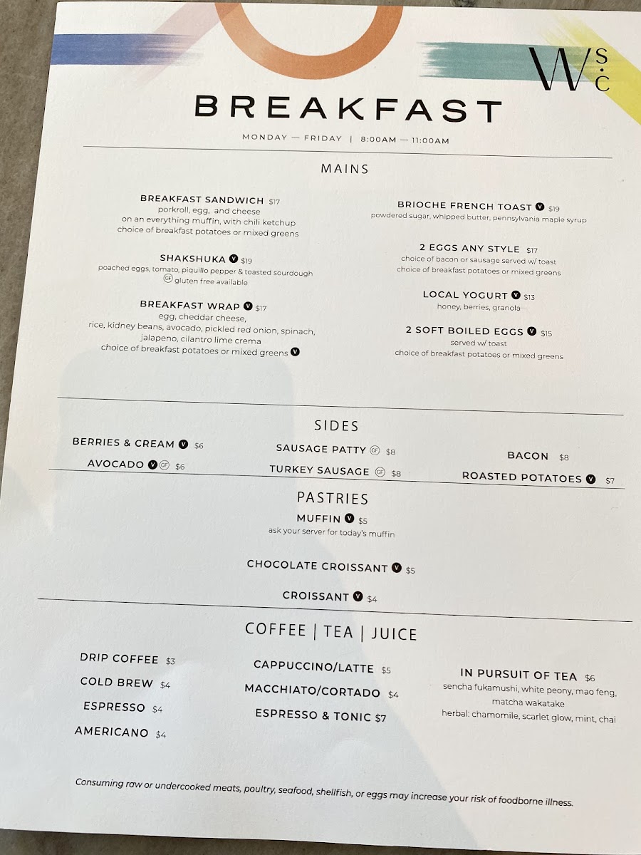 Walnut Street Cafe Menu - Image 1